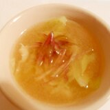 ウェイパーで☆キャベツと冥加　簡単に味噌風味スープ